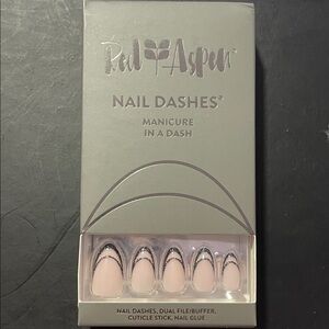 Red Aspen Pink French Tip Nail Dashes - Press-On Manicure